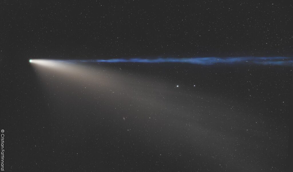 La cometa Neowise ripresa dall'autore con focale 400 mm. Crediti Cristian Fattinnanzi