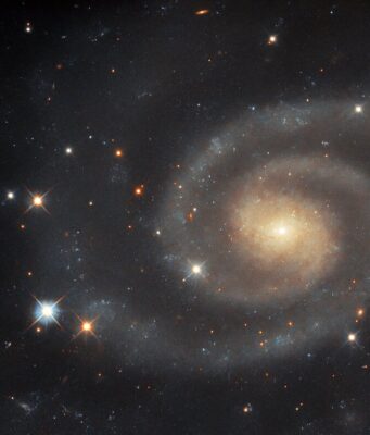 UGC 11105 DEBOLE ma solo in apparenza La ripresa del telescopio Hubble di UGC 11105 circondata da stelle più brillanti.