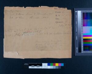 Appunti della lastra B14151 scritti di pugno da Williamina relativi all&rsquo;immagine di scoperta della SN1895B.