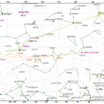 Nella mappa il percorso della cometa C/2024 S1 ATLAS che durante il mese di ottobre si avvicinerà sempre più all'eclittica tanto a incontrare il Sole negli ultimi giorni del mese.