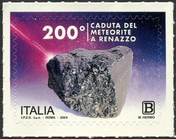 Il francobollo emesso per l’anniversario dei 200 anni dalla caduta del meteorite