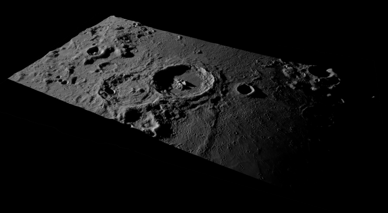 modello 3d cratere Cyrillus e Theophilus