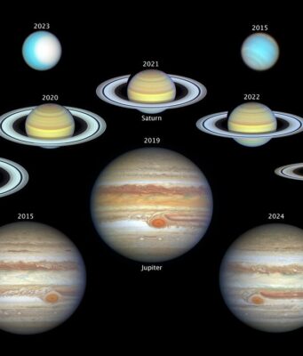 Hubble celebra un decennio di monitoraggio dei pianeti esterni