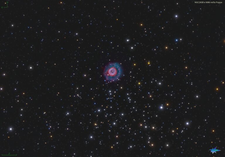 NGC2438 nebulosa Planetaria in M46 nella Poppa