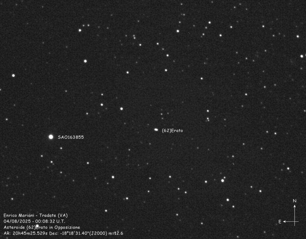 Opposizione asteroide (62)Erato