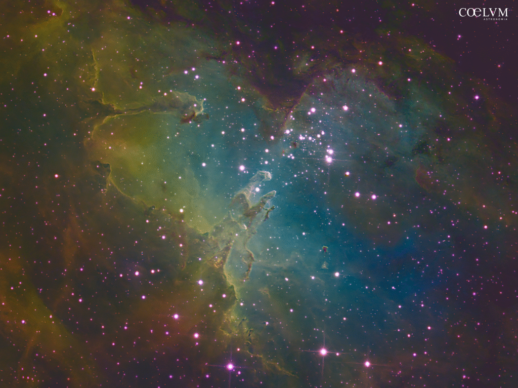 I pilastri della creazione in Hubble Palette