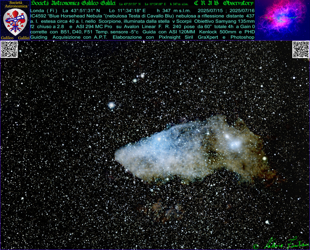 IC4592: Nebulosa a riflessione catturata da Londa (FI)