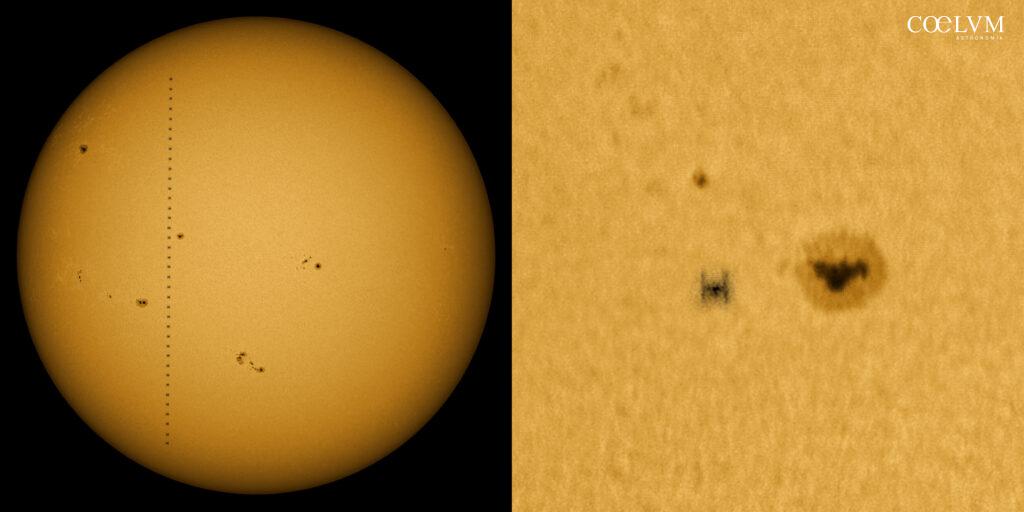 La Tiangong davanti al Sole