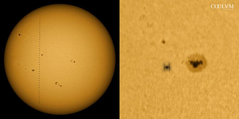 La Tiangong davanti al Sole