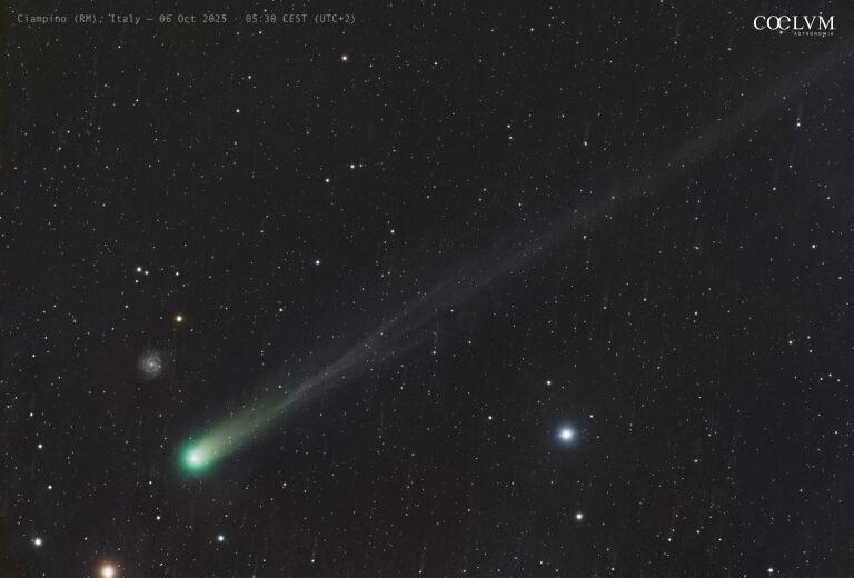 C/2025 A6 (Lemmon): un viaggiatore ghiacciato sotto la Luna piena – riprese da Ciampino (Roma)