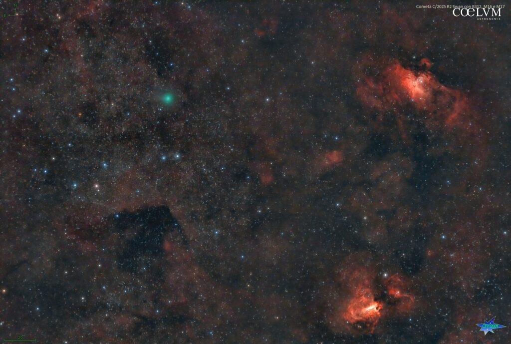 Cometa C/2025 R2 Swan con B312, M16 e M17