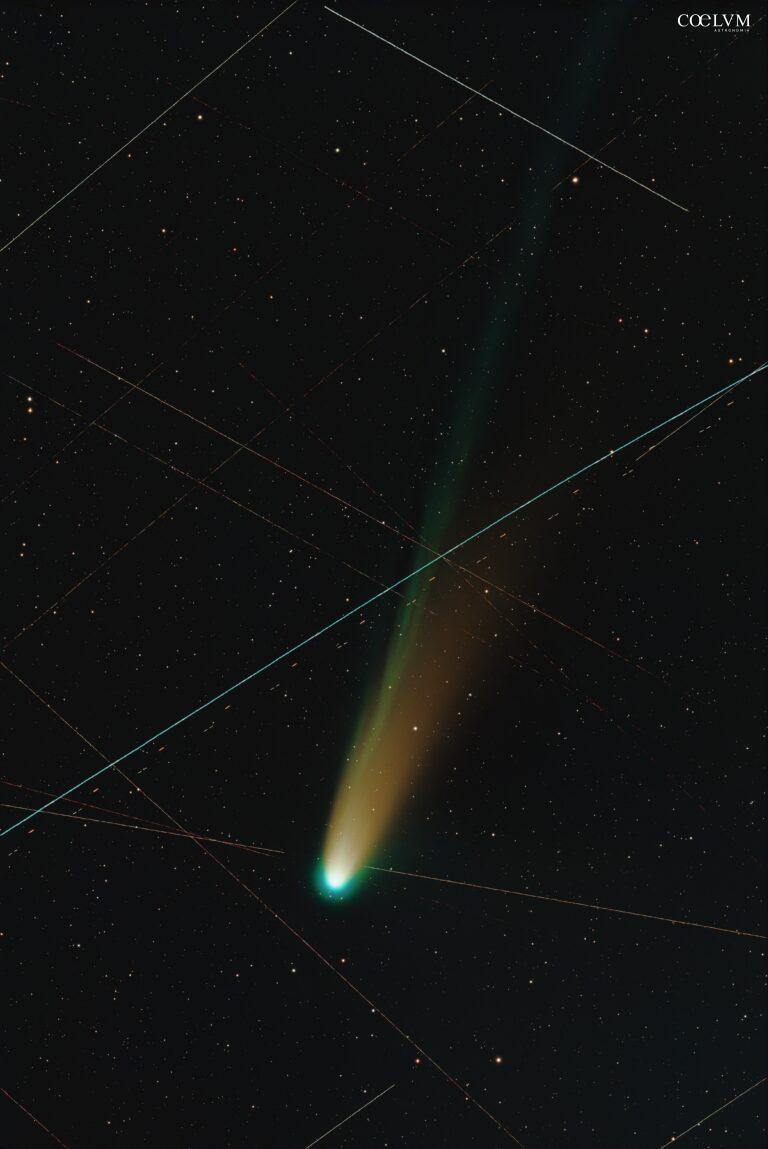 C/2025 R6 Lemmon 28 ottobre con tracce satellitari