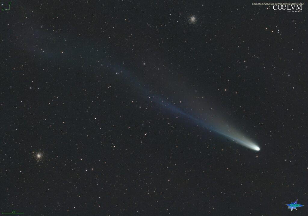 La cometa C/2025 A6 Lemmon tra M10 e M12