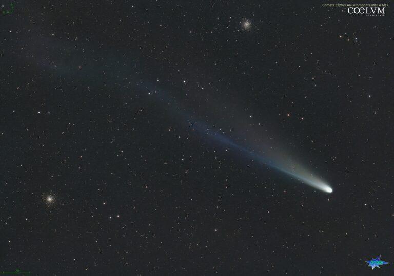 La cometa C/2025 A6 Lemmon tra M10 e M12