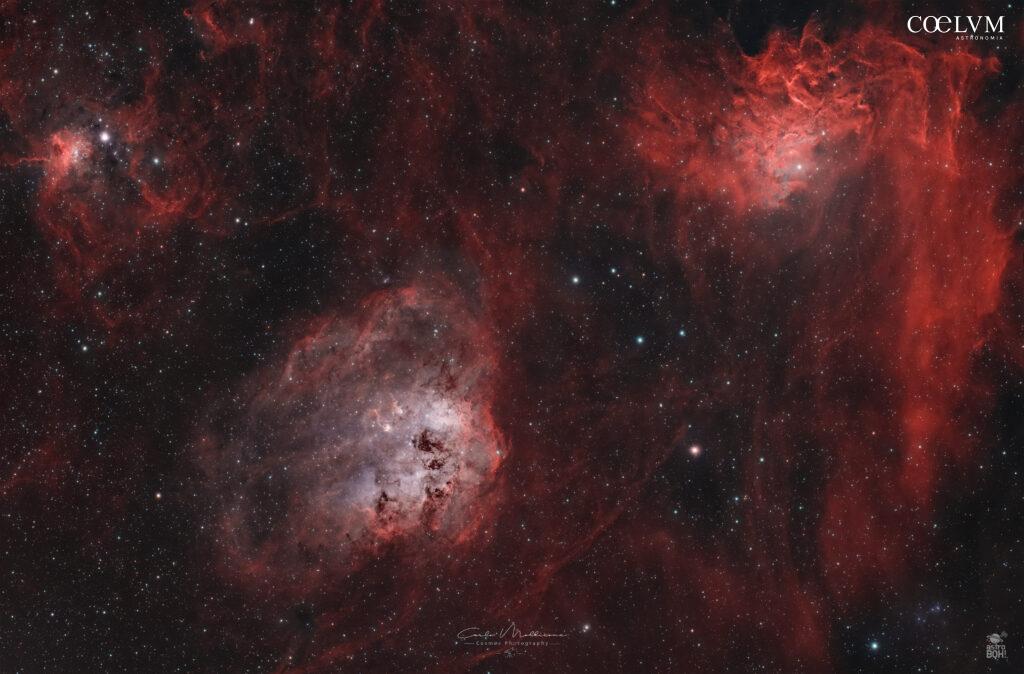 Il complesso nebulare IC 405–IC 417 con l’ammasso NGC 1893