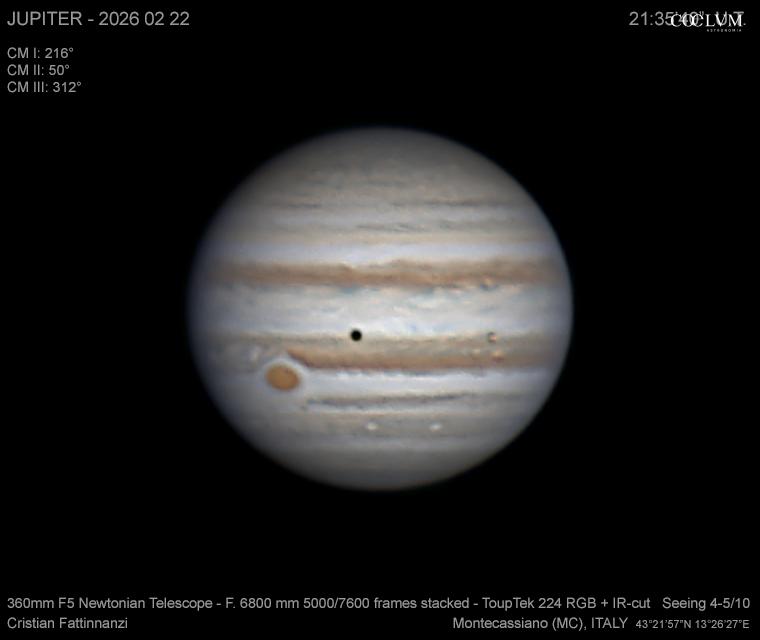 Jupiter il 22 febbraio 2026