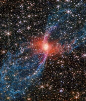 Un Ragno Rosso Cosmico per una Stella MorenteNebulosa del Ragno Rosso (NGC 6537)