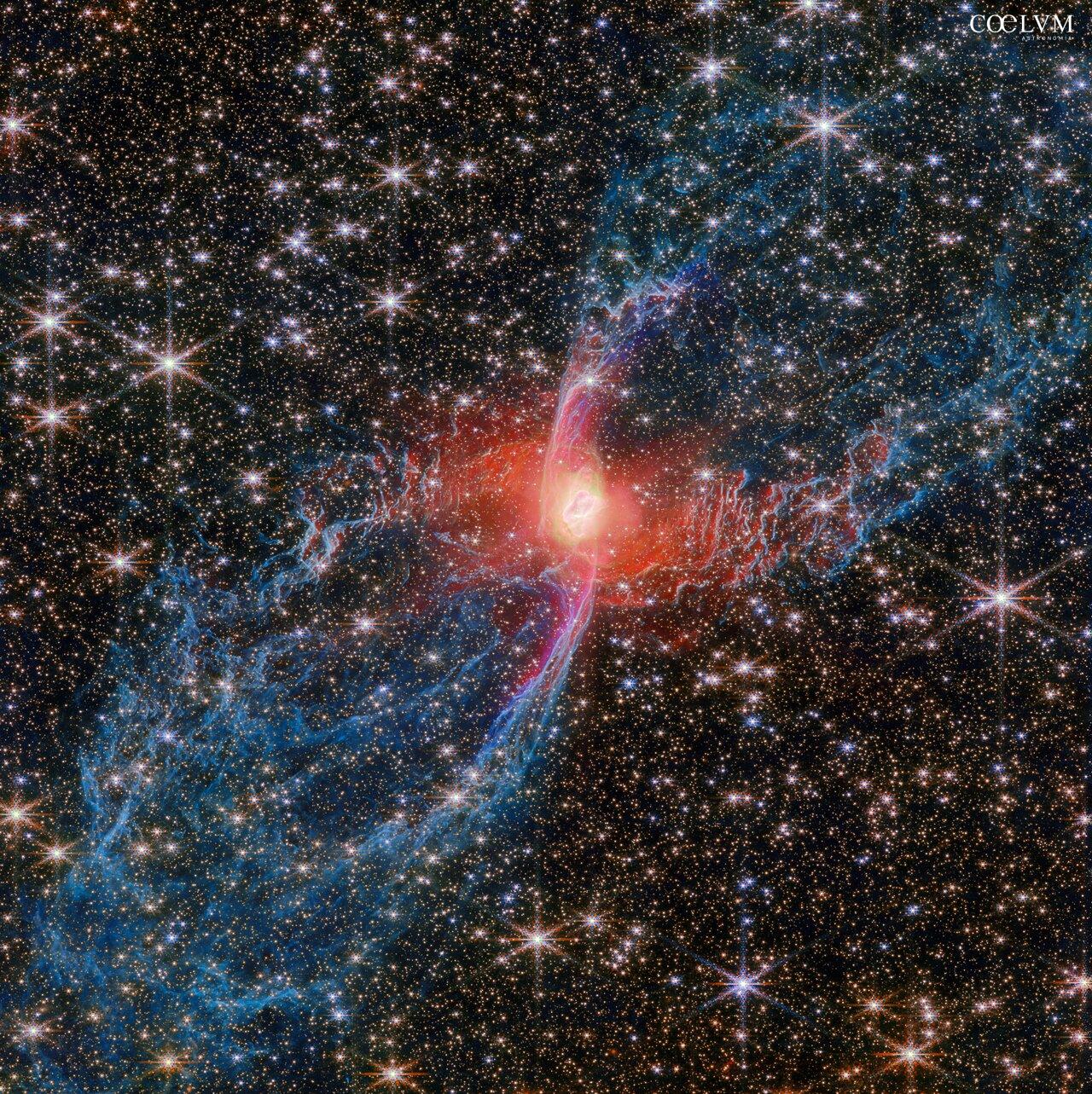 Un Ragno Rosso Cosmico per una Stella MorenteNebulosa del Ragno Rosso (NGC 6537)