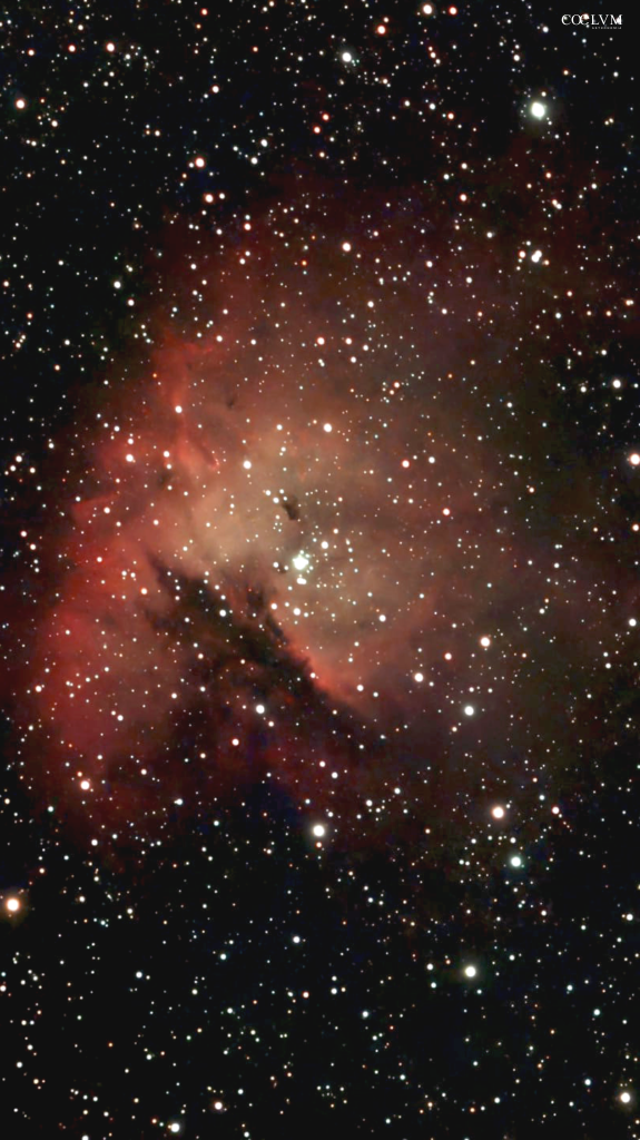 Nebulosa NGC 281….Pacman Nebula: Emissioni e polveri in Cassiopea; luce scolpita nel gas interstellare.