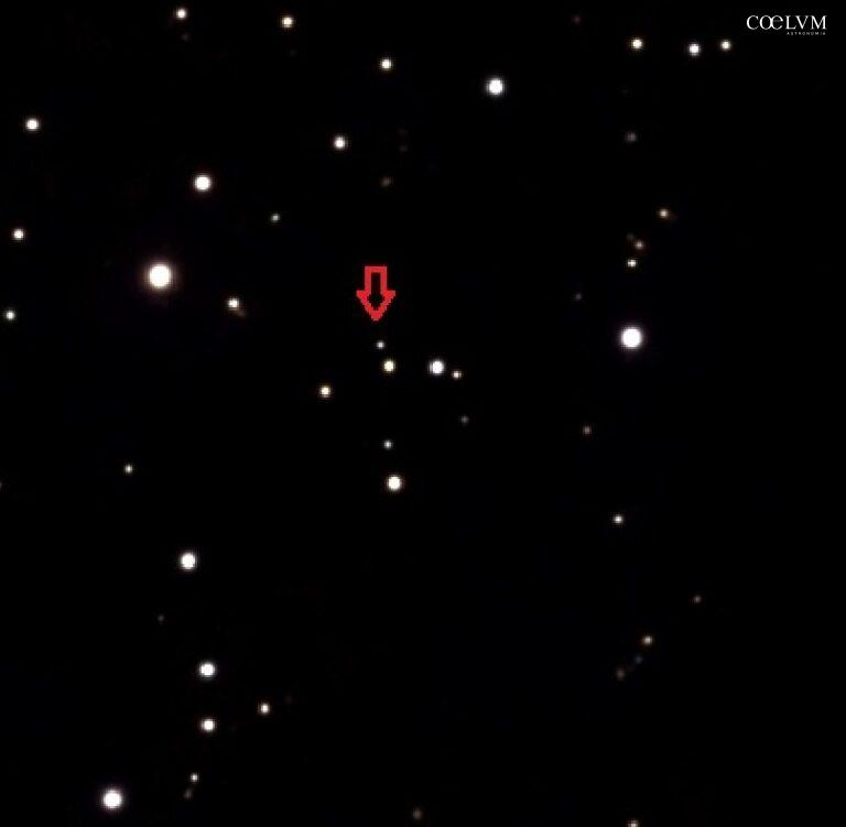 QUASAR SBS 1425+606 LIGHT dall’Alba del Cosmo :Z = 3,16. Sguardo al Primo Universo. Fotoni di 11 miliardi di anni contro inquinamento luminoso e Luna. Particolare della foto già inserita