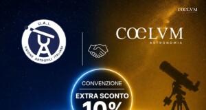 Convenzione Unione Astrofili Italiani e Coelum Astronomia: estesa per 12 mesi con extra sconto del 10% cumulabile