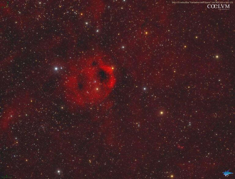 SH2-173 nebulosa Fantasma dell’Opera con NGC103 e SH2-172