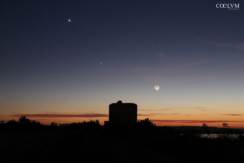 Allineamento planetario con la Luna e i Gemelli