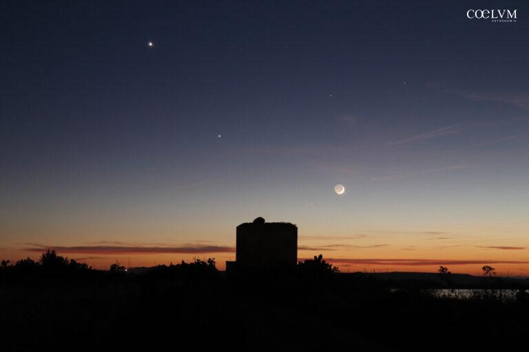 Allineamento planetario con la Luna e i Gemelli