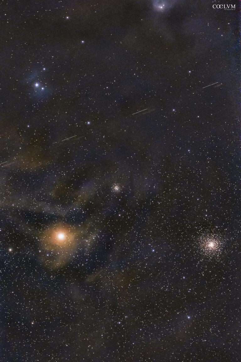 IC 4606 – Nebulosa di Antares, con gli ammassi globulari NGC 6144 e M4