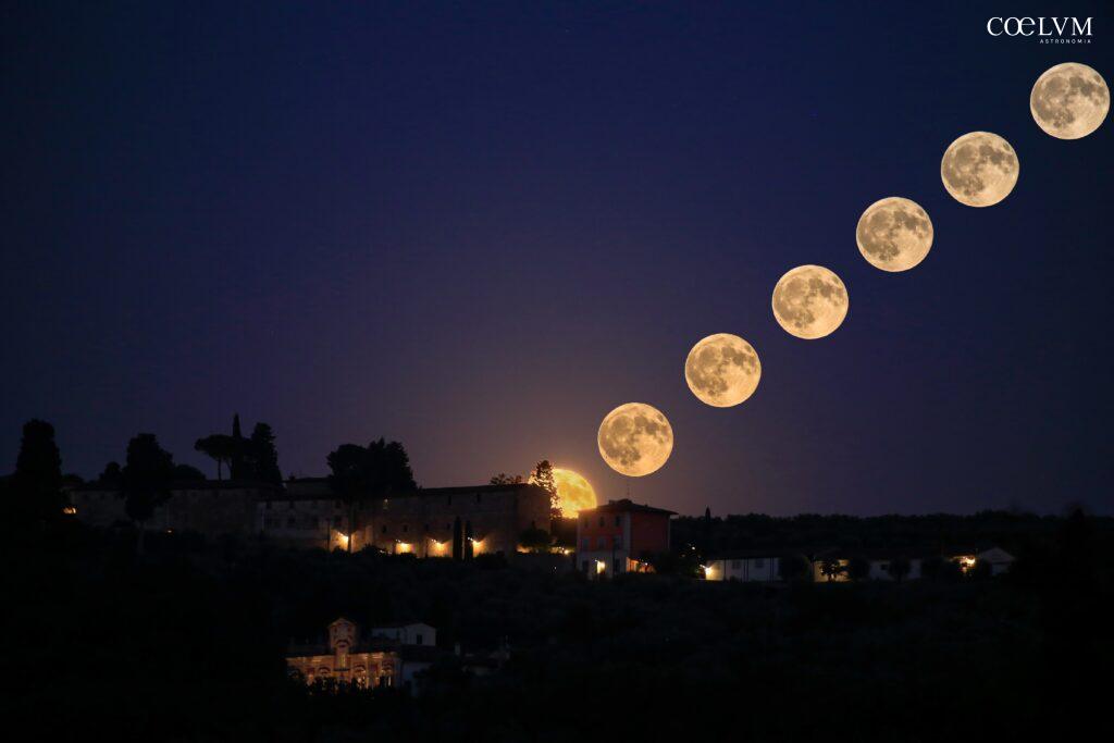 Luna piena del cervo in sequenza