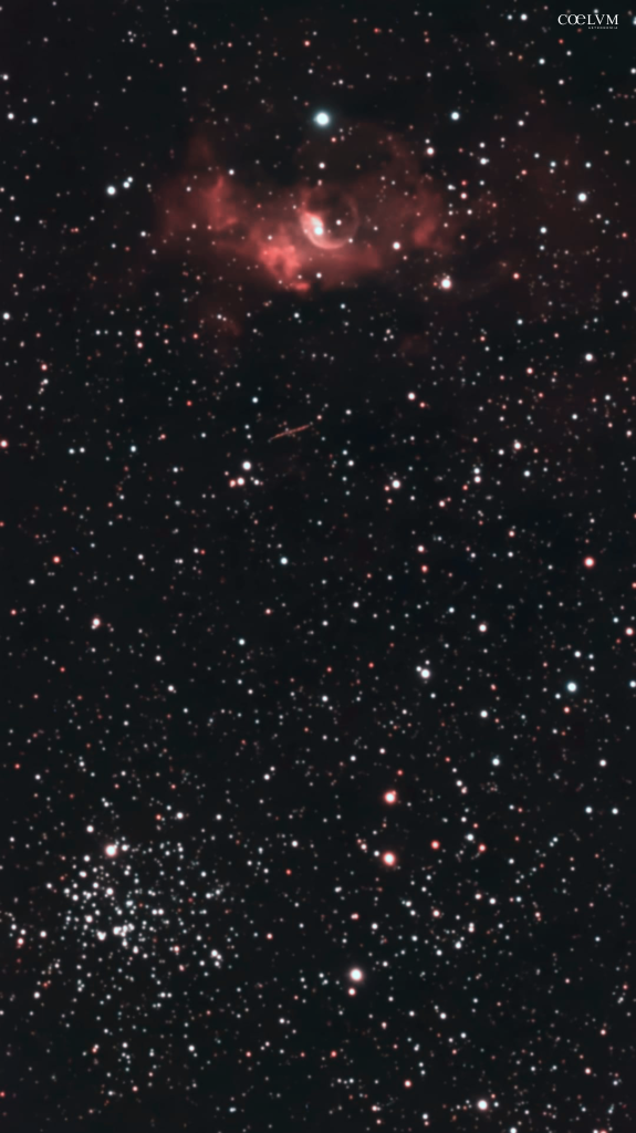 NEBULOSA BOLLA NGC 7635 – AMMASSO APERTO M 52 DUE VOLTI DELLA VIA LATTEA VISIBILI NELLO STESSO CAMPO MA LONTANI NELLO SPAZIO