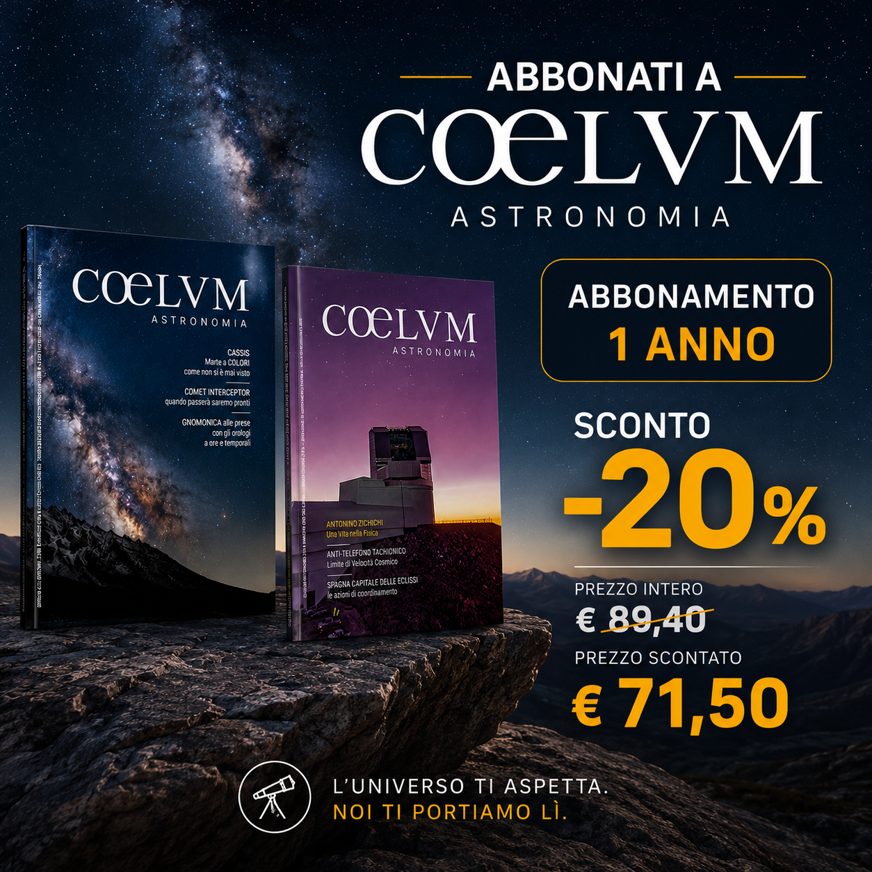 ABBONAMENTO UN ANNO -20%