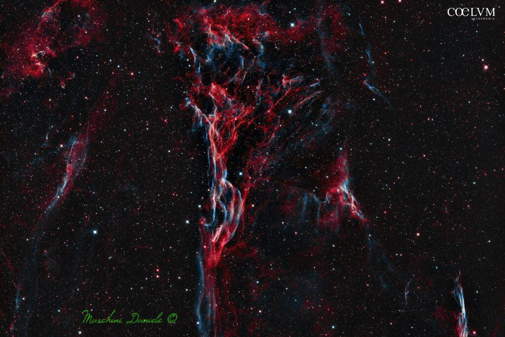 Triangolo di Pickering (Nebulosa Velo) — Dettagli in HOO a 3nm