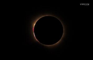 Eclisse solare con protuberanza