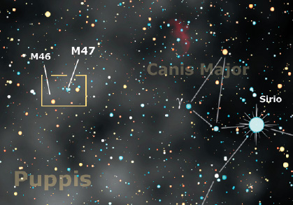 M46 e M47, due gioielli della Via Lattea