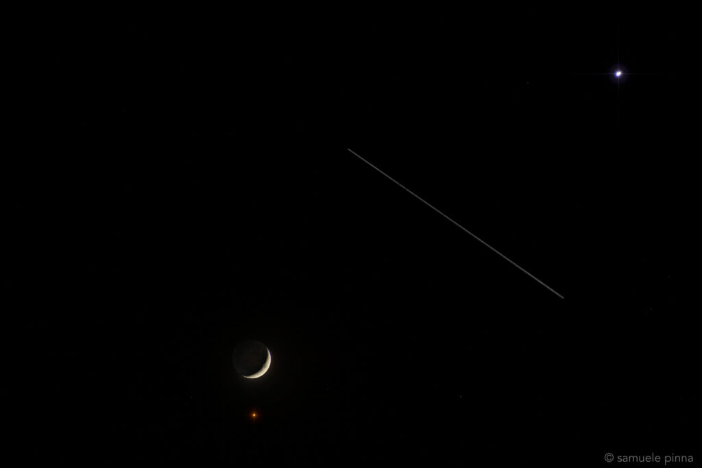ISS tra Luna, ALdebaran e Venere