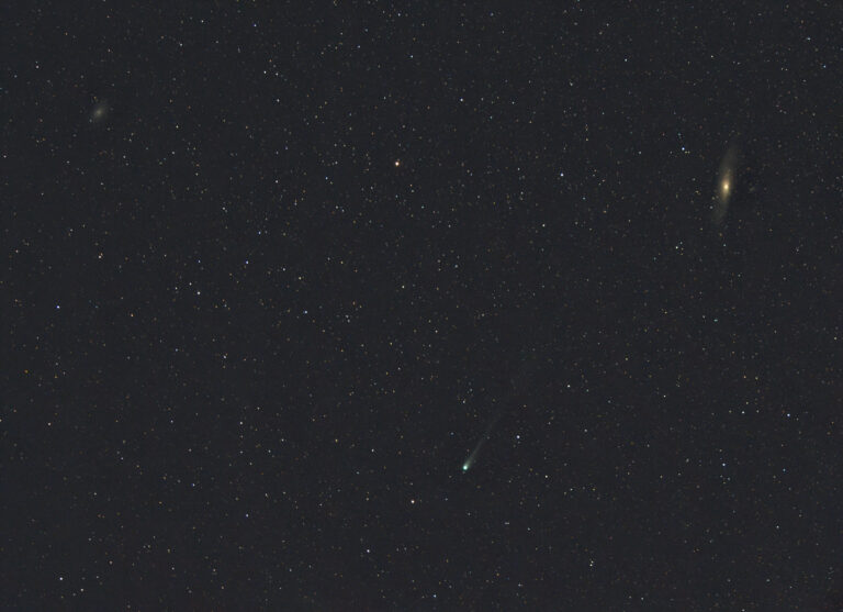Cometa 12P Pons Brooks con le galassie M33 e M31 Andromeda
