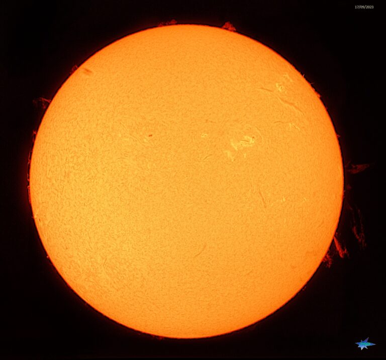 Grandi protuberanze sul Sole domenica 17 settembre 2023