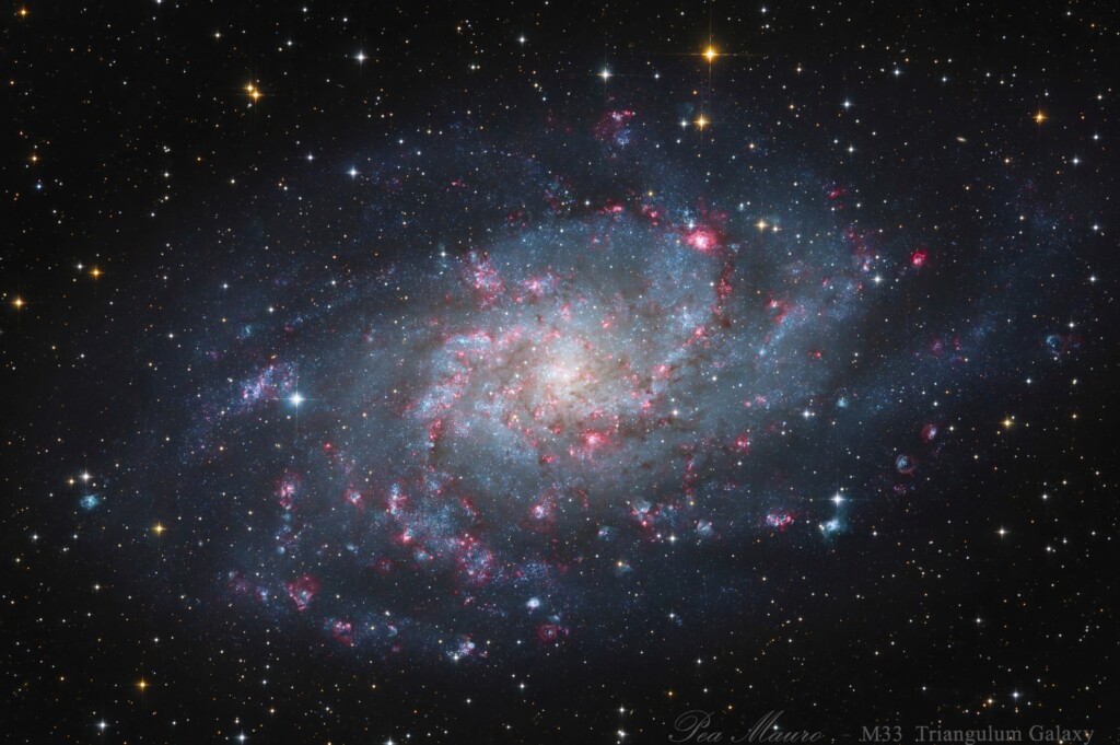 M33 – Triangulum Galaxy & its hydrogen and oxygen nebulae