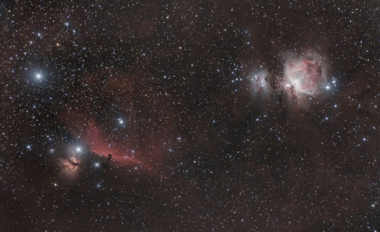 La nebulosa di Orione e la Testa di cavallo (M 42 e IC 434)