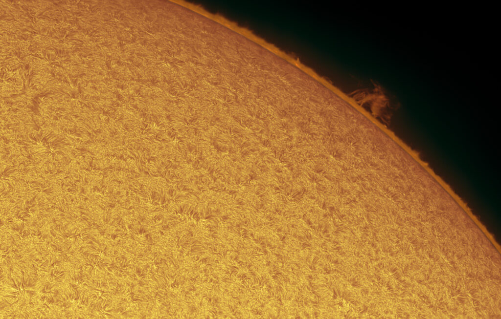 Sole in H-Alpha 4 Aprile 2020 – Protuberanza