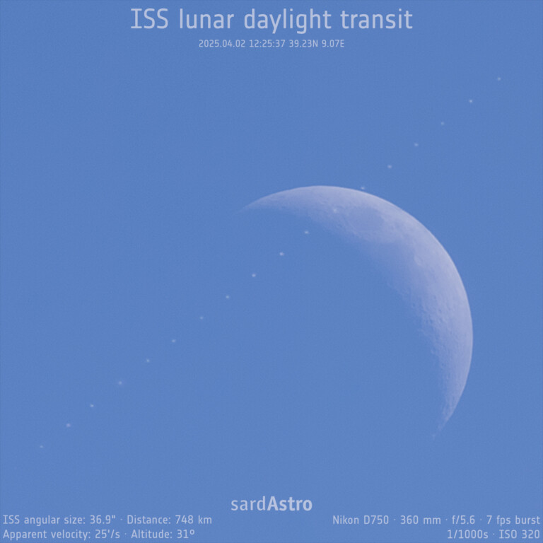 Transito lunare diurno della ISS