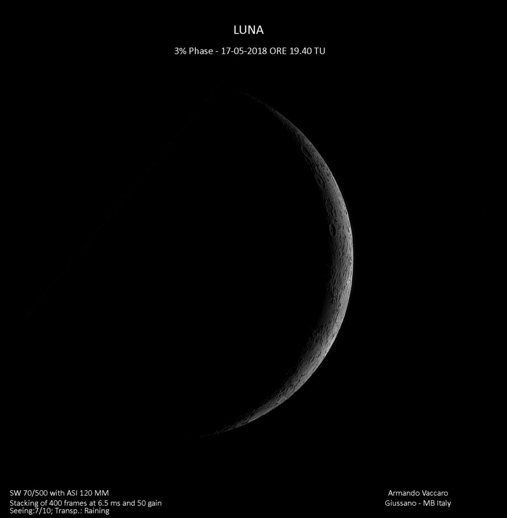 Falce di Luna con Fase al 3%