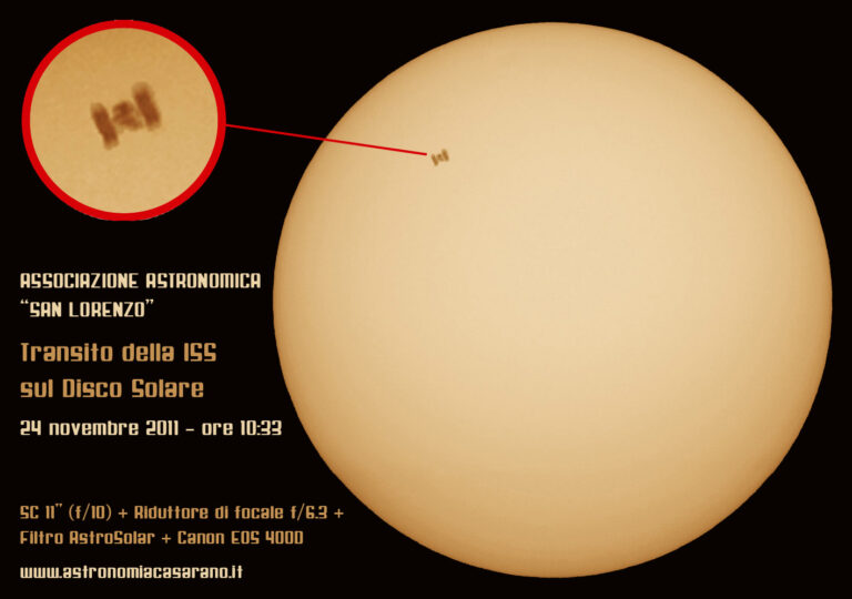 Finalmente il transito della ISS immortalato dal telescopio principale del nostro Osservatorio Astronomico "San Lorenzo" di Casarano (Le)…la lunga attesa non ha assolutamente deluso!