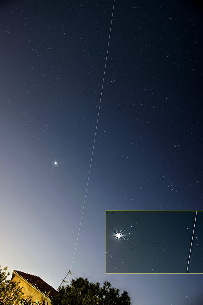 Transito ISS con Venere nelle Pleiadi