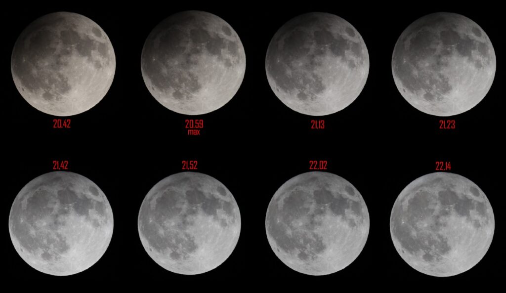 eclisse parziale di penombra di luna