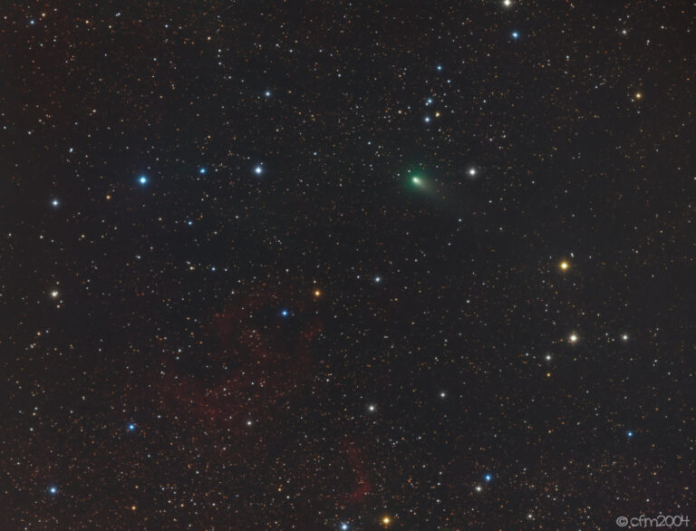Cometa 21P Giacobini-Zinner accanto a SH2-183 e SH2-181