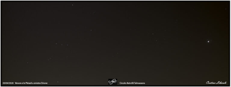 congiunzione di Venere con le Pleiadi M45