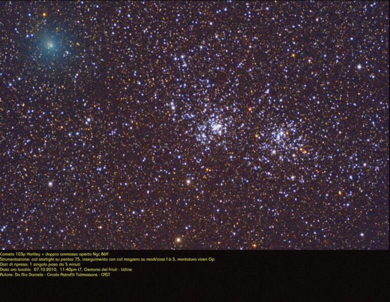 cometa 103p hartley2 vicino al doppio ammasso