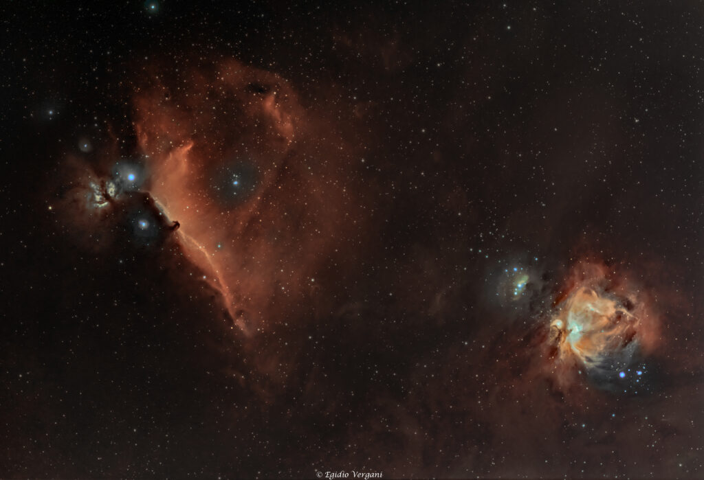 Nebulose Orione-Testa di Cavallo e Fiamma